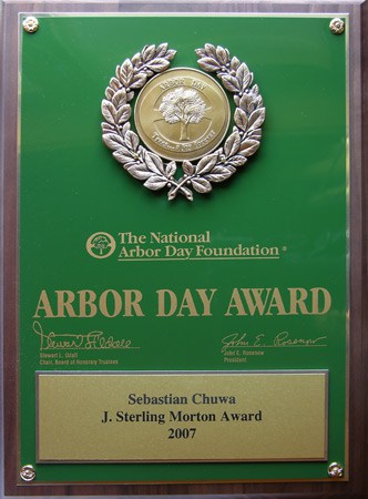 Arbor Day Award plaque