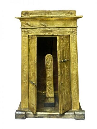 Gold-Guilded Wooden Shrine of Tutankhamun with Ebony Latches