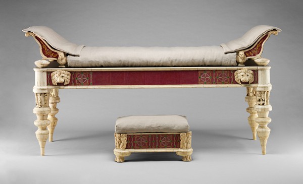 This Roman era couch and footstool, restored by J. Pierpont Morgan, was donated to the Metropolitan Museum of Art.