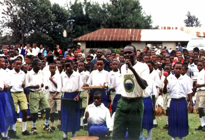 Sixtus Koromba leads Kibosho East Environmental Choir
